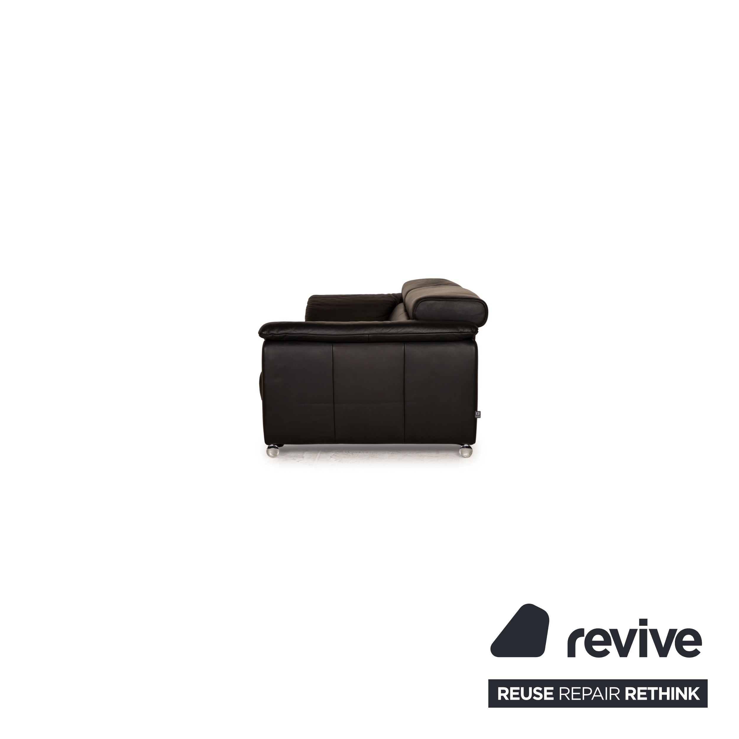 Ewald Schillig Brand Blues Leder Dreisitzer Schwarz Sofa Couch Funktion