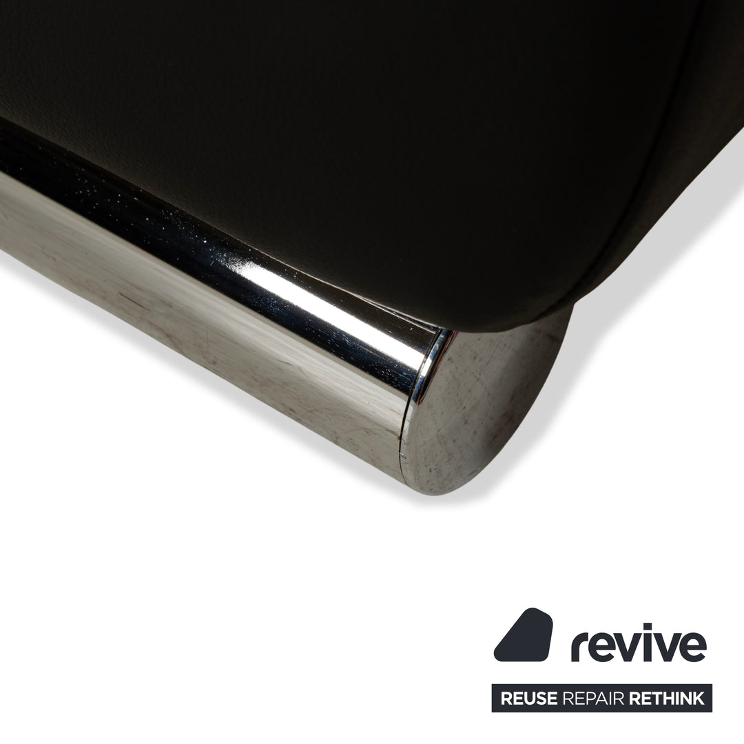 Ewald Schillig Brand Blues Leder Dreisitzer Schwarz Sofa Couch