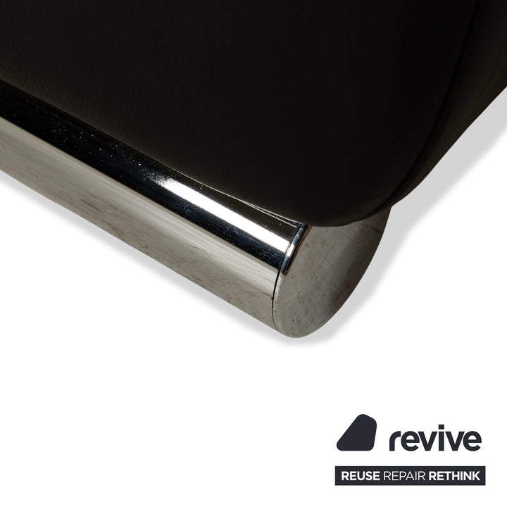 Ewald Schillig Brand Blues Leder Dreisitzer Schwarz Sofa Couch