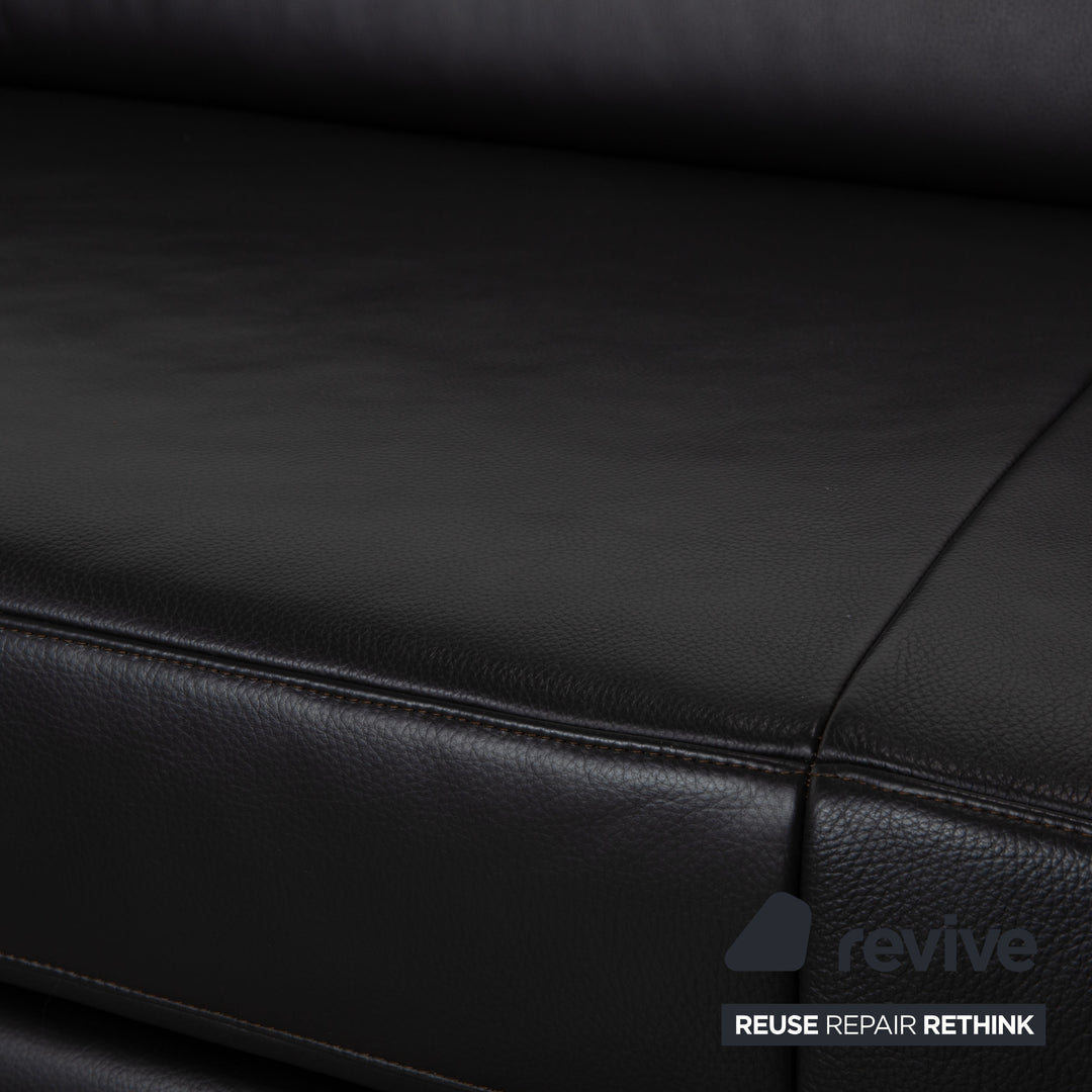 Ewald Schillig Canapé d'angle en cuir Blues marron