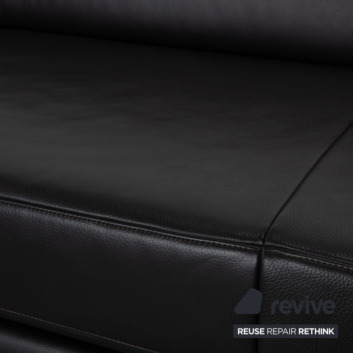 Ewald Schillig Canapé d'angle en cuir Blues marron