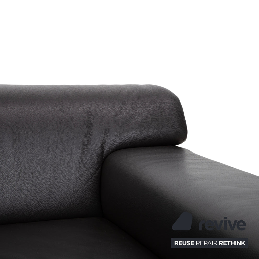 Ewald Schillig Canapé d'angle en cuir Blues marron