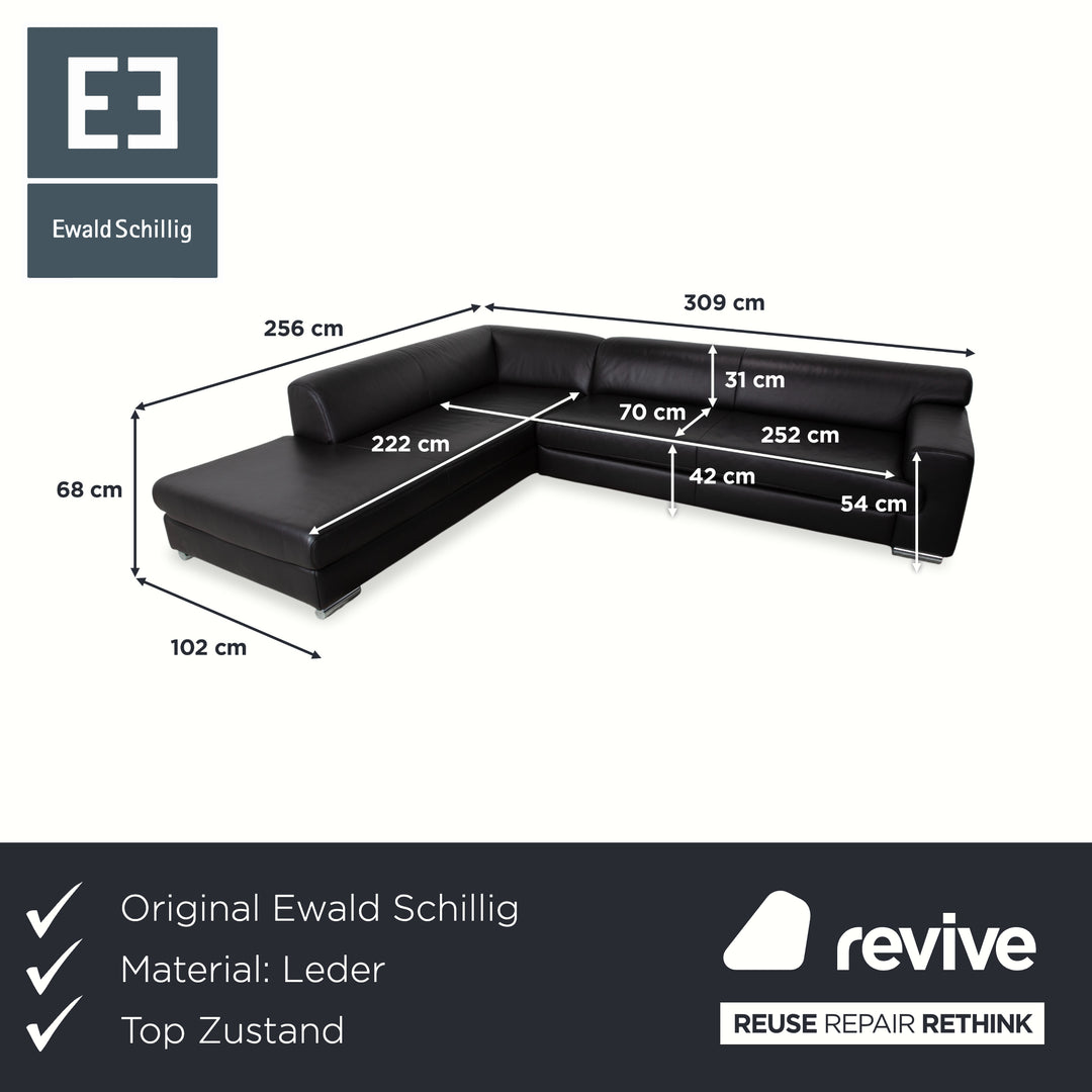 Ewald Schillig Brand Blues Leder Ecksofa Braun