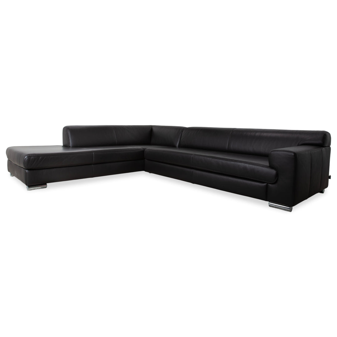 Ewald Schillig Canapé d'angle en cuir Blues marron