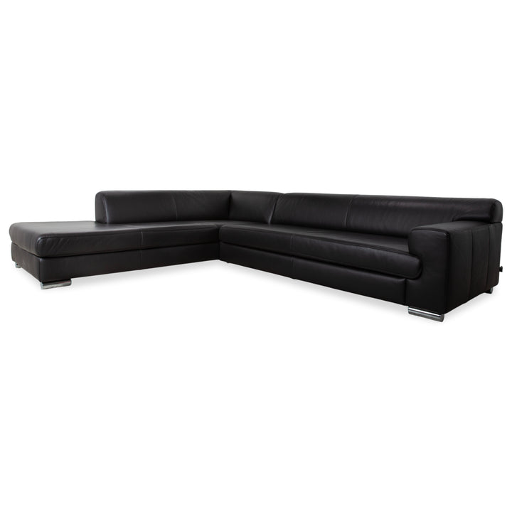 Ewald Schillig Canapé d'angle en cuir Blues marron
