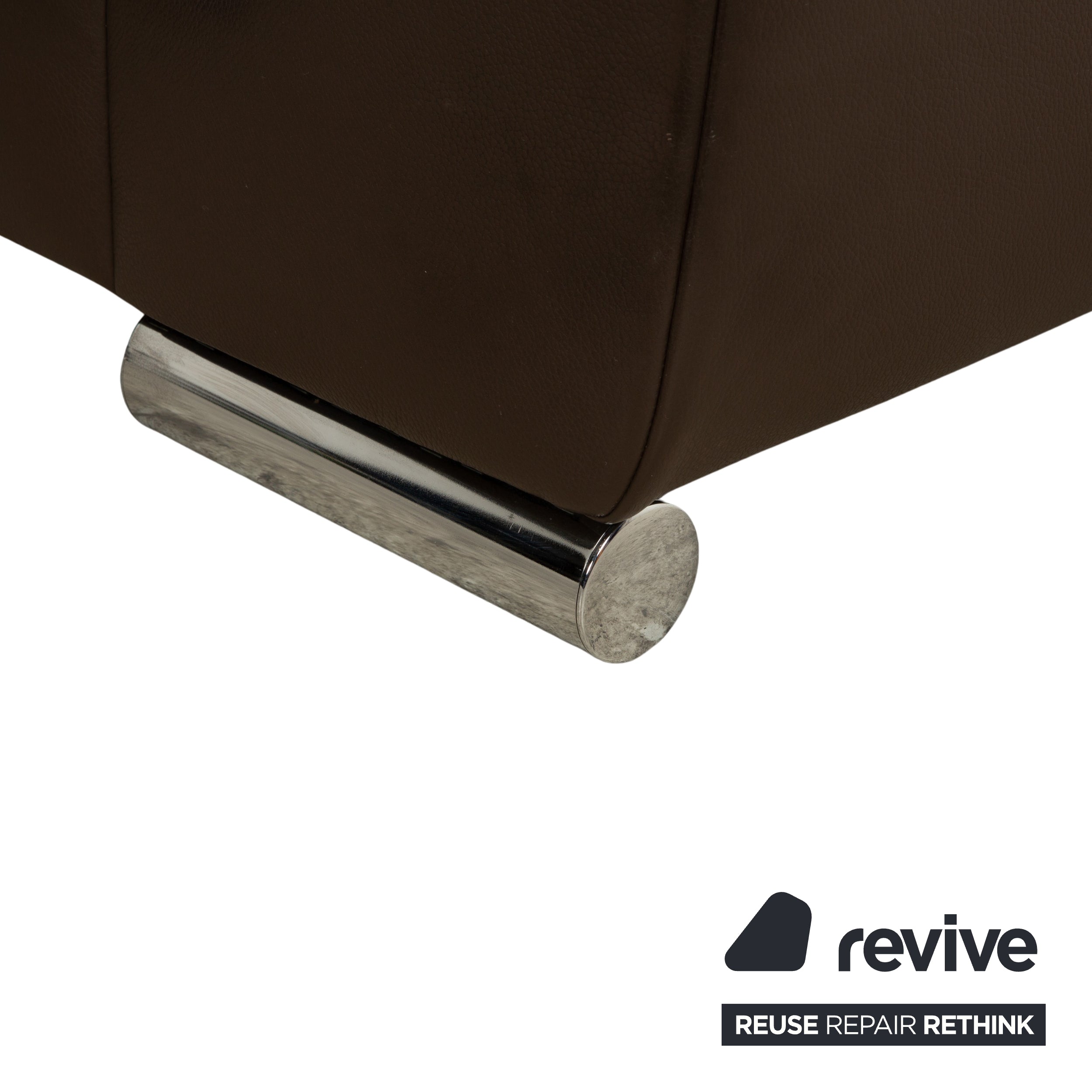 Canapé d'angle en cuir marron de marque Ewald Schillig Blues, fonction manuelle