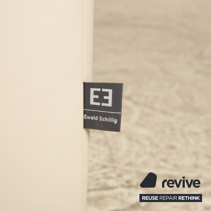 Ewald Schillig Brand Blues Leder Ecksofa Creme Grau Recamiere Rechts Sofa Couch manuelle Funktion