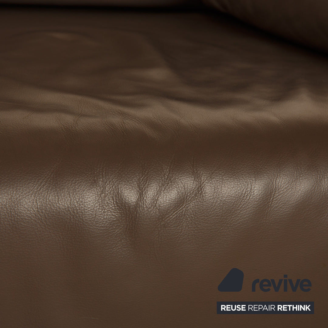 Ewald Schillig Brand Blues Leder Zweisitzer Braun elektrische Funktion Sofa Couch