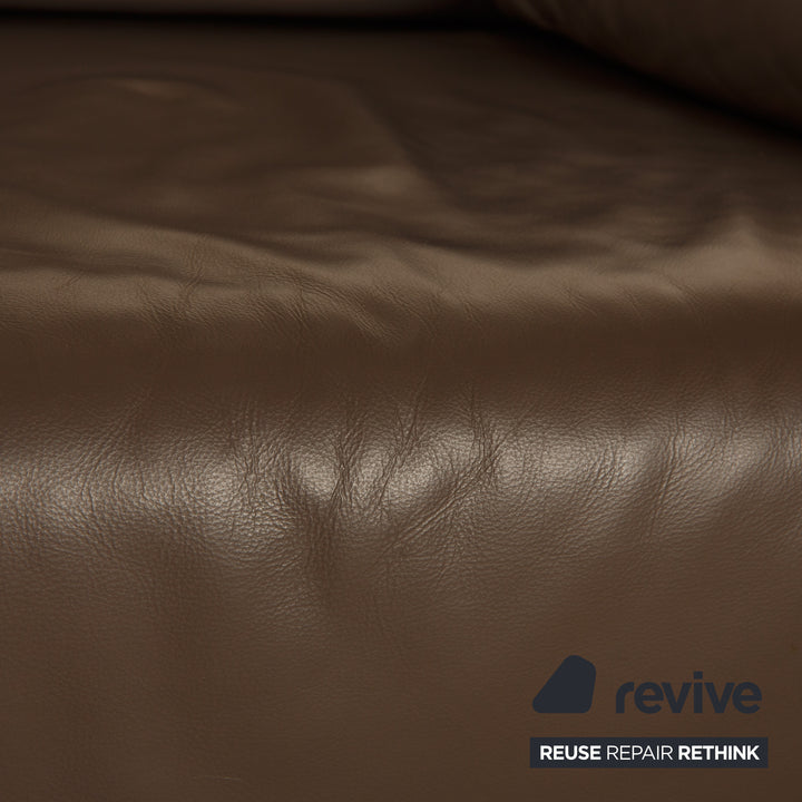 Ewald Schillig Brand Blues Leder Zweisitzer Braun elektrische Funktion Sofa Couch