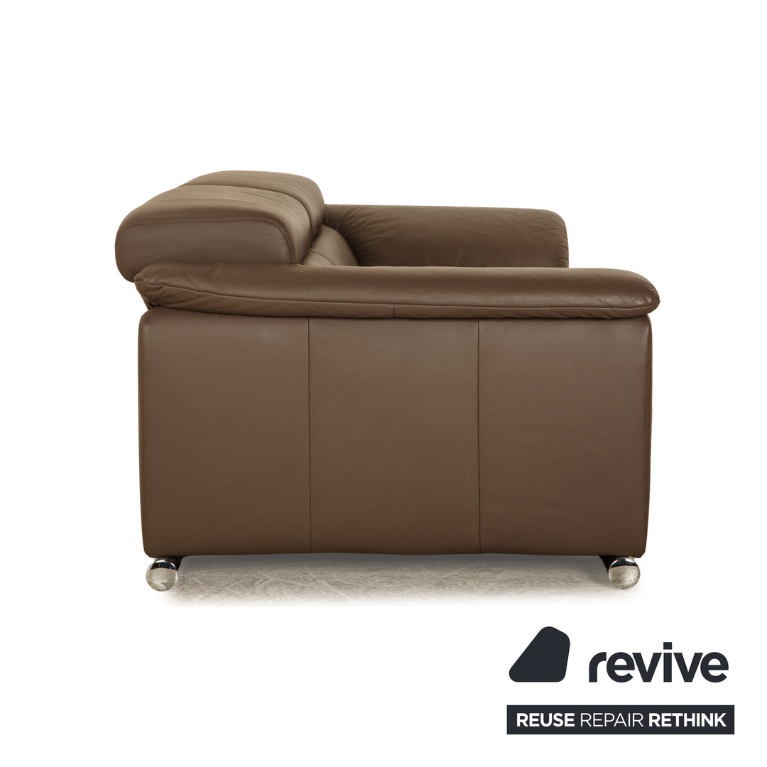 Ewald Schillig Brand Blues Leder Zweisitzer Braun elektrische Funktion Sofa Couch