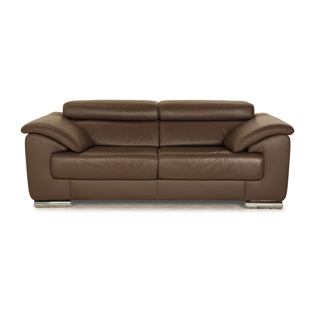 Ewald Schillig Brand Blues Leder Zweisitzer Braun elektrische Funktion Sofa Couch