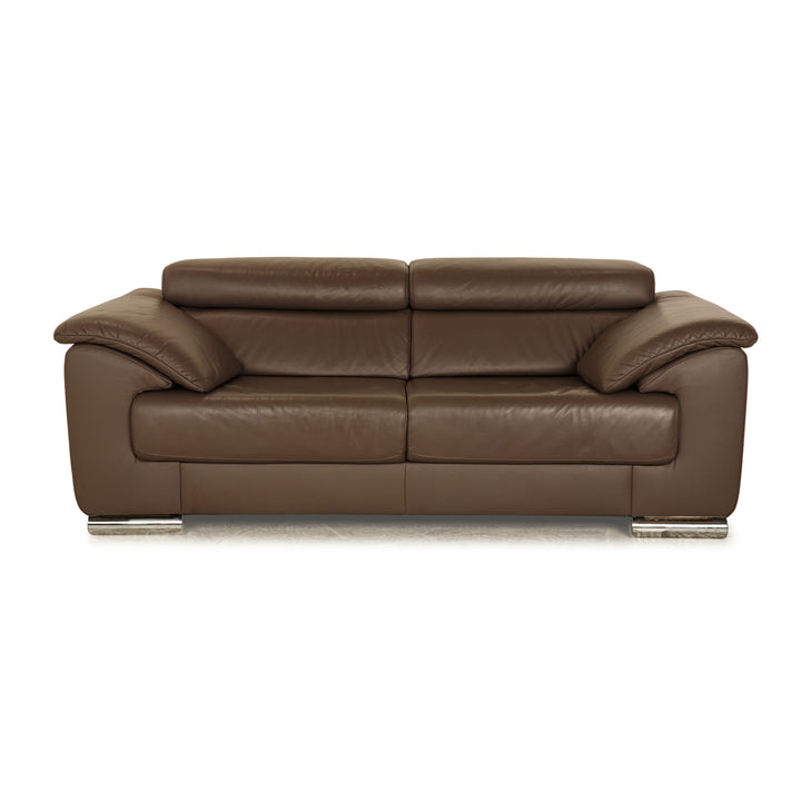 Ewald Schillig Brand Blues Leder Zweisitzer Braun elektrische Funktion Sofa Couch