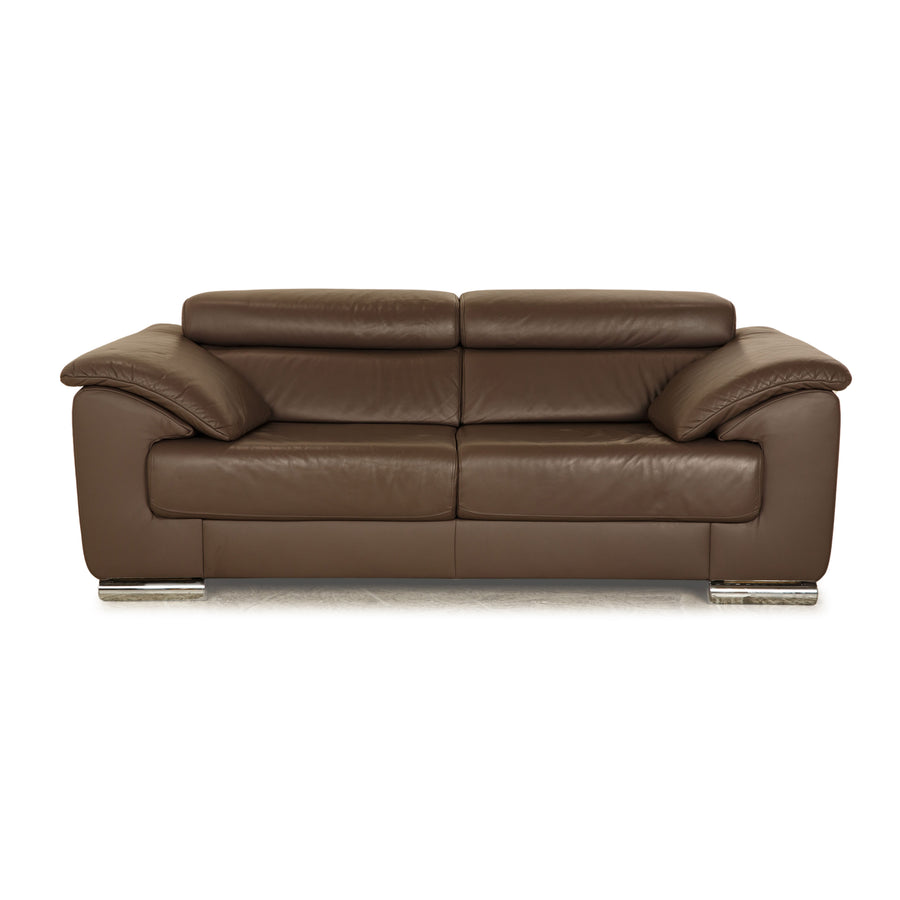 Ewald Schillig Brand Blues Leder Zweisitzer Braun elektrische Funktion Sofa Couch
