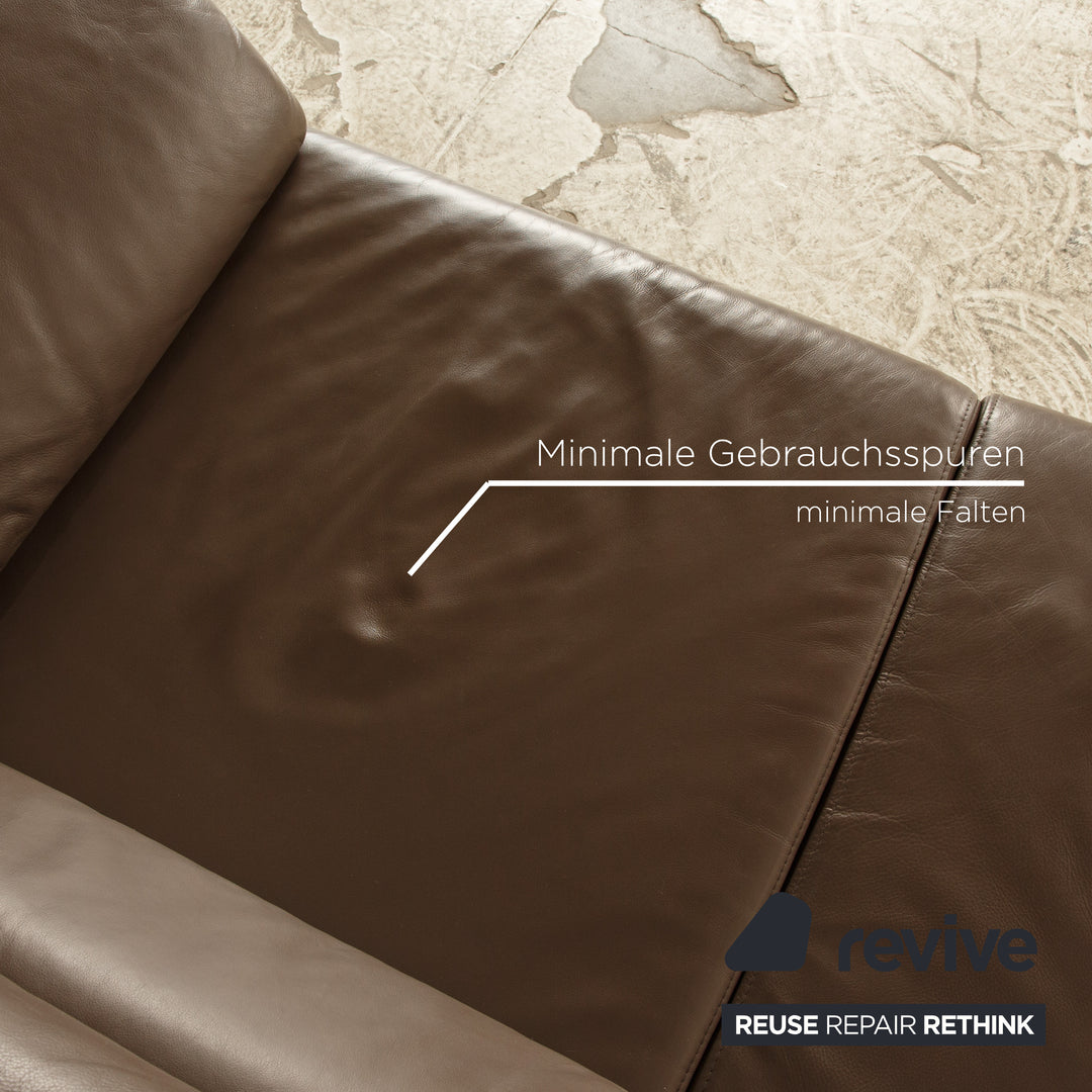 Ewald Schillig Brand Blues Leder Zweisitzer Braun elektrische Funktion Sofa Couch