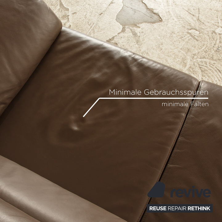 Ewald Schillig Brand Blues Leder Zweisitzer Braun elektrische Funktion Sofa Couch
