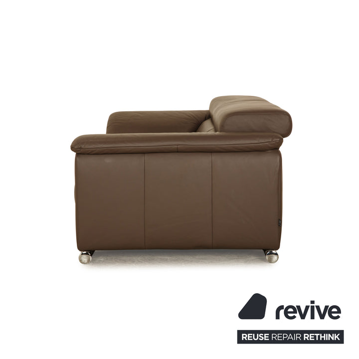 Ewald Schillig Brand Blues Leder Zweisitzer Braun elektrische Funktion Sofa Couch