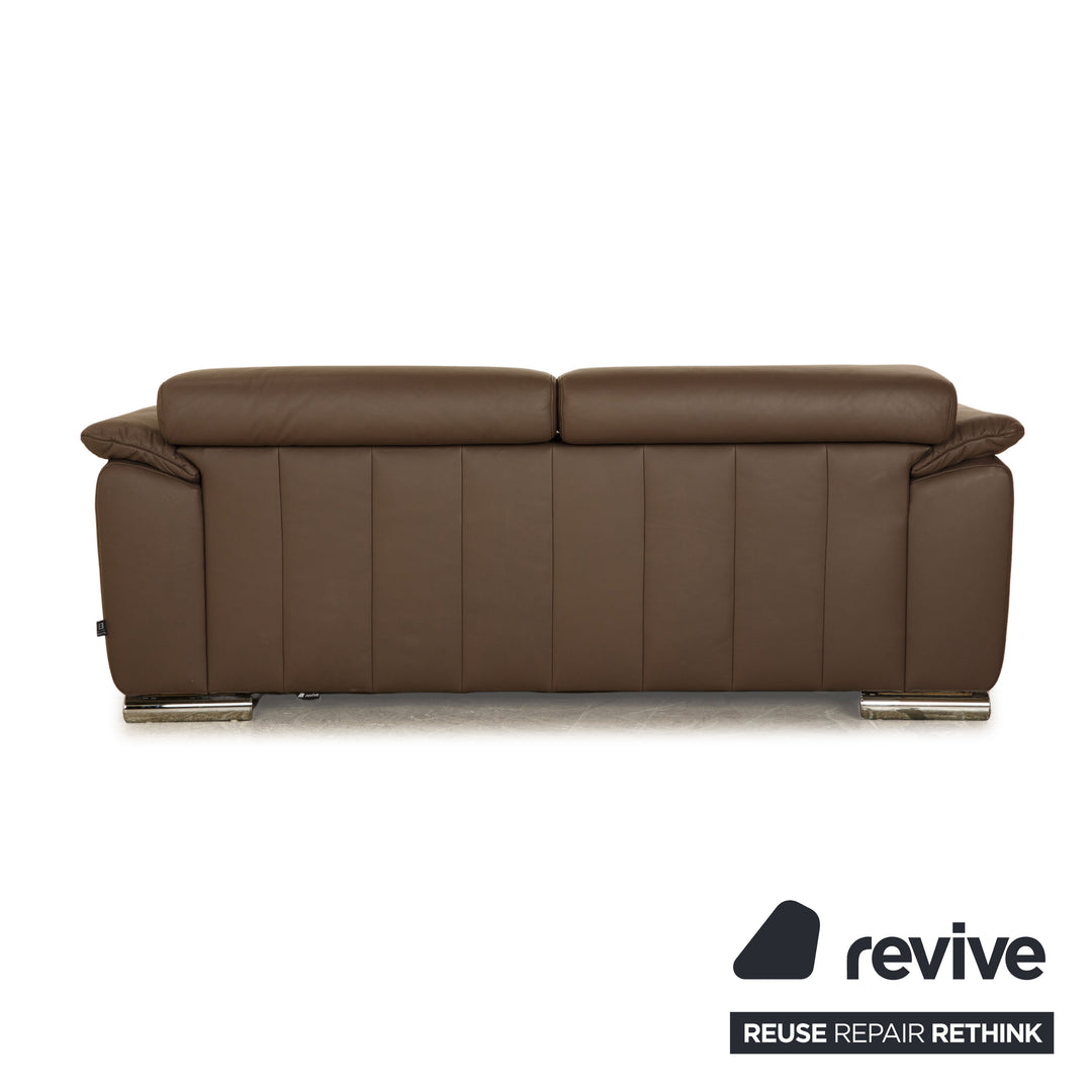 Ewald Schillig Brand Blues Leder Zweisitzer Braun elektrische Funktion Sofa Couch