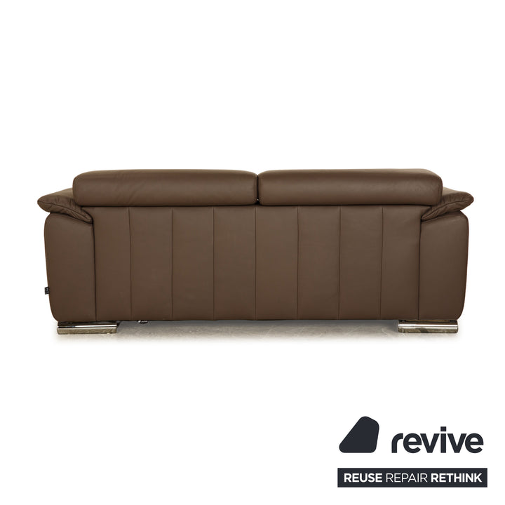 Ewald Schillig Brand Blues Leder Zweisitzer Braun elektrische Funktion Sofa Couch