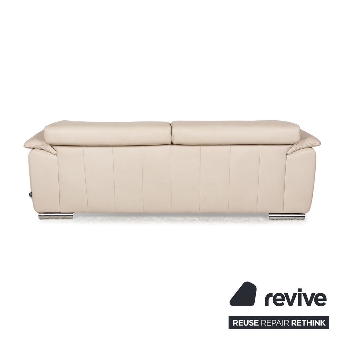 Ewald Schillig Brand Blues Leder Zweisitzer Creme Sofa Couch