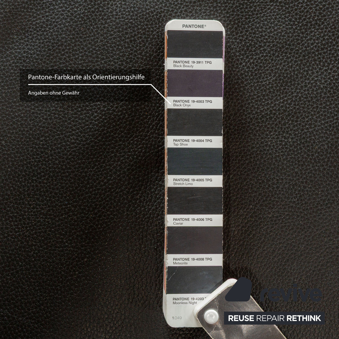 Ewald Schillig Brand Blues Leather Two-Seater Black Sofa Couch