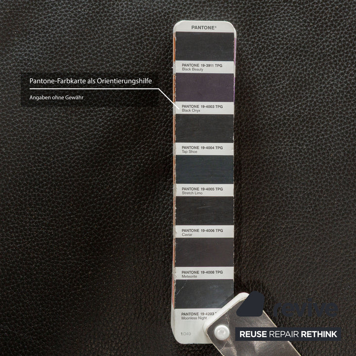 Ewald Schillig Brand Blues Leather Two-Seater Black Sofa Couch