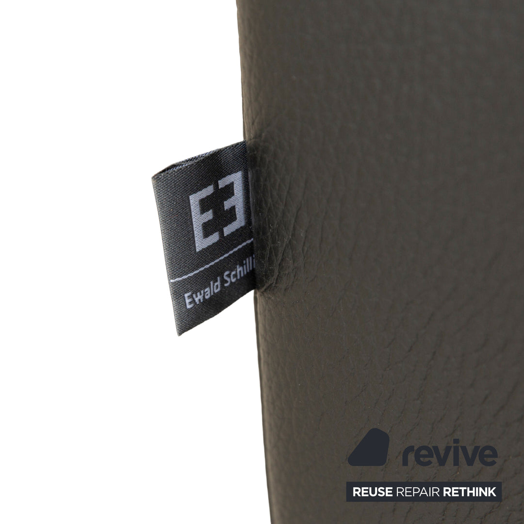 Ewald Schillig Brand Blues Leather Two-Seater Black Sofa Couch