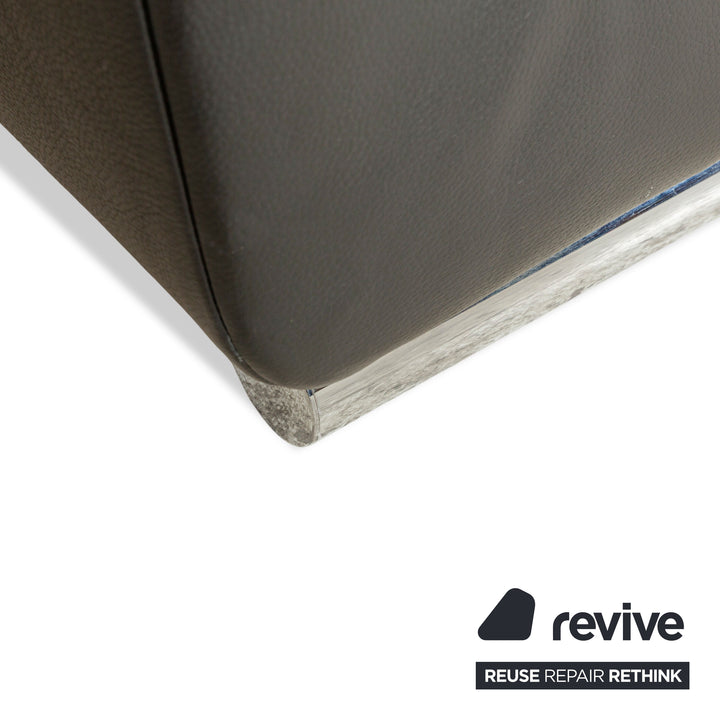 Ewald Schillig Brand Blues Leather Two-Seater Black Sofa Couch