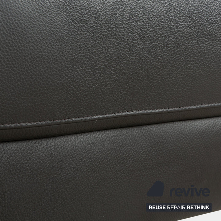 Ewald Schillig Brand Blues Leder Zweisitzer Schwarz Sofa Couch