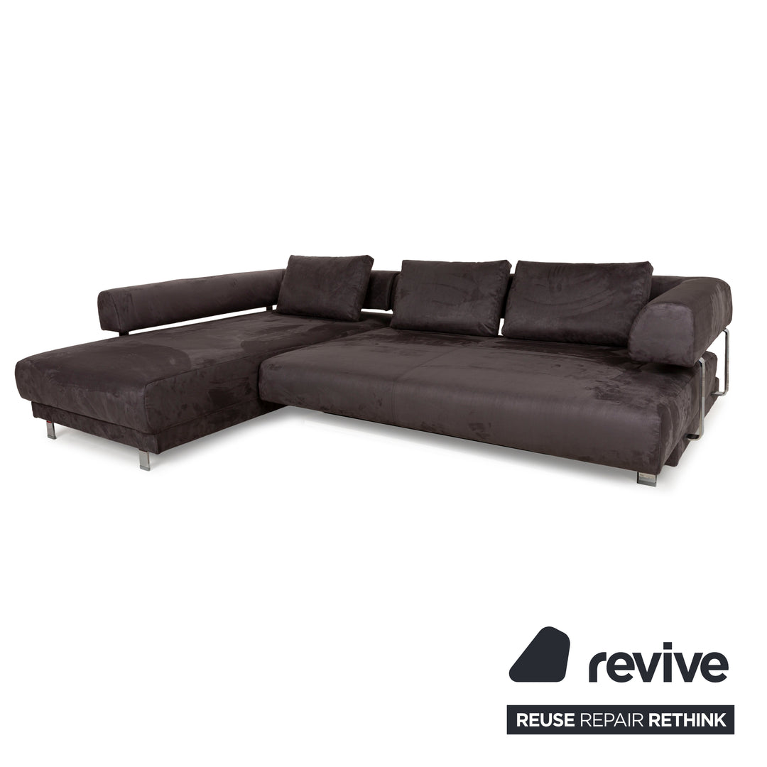 Ewald Schillig Brand Face Fabric Corner Sofa Grey Left Chaise Lounge Manual Function New Upholstery
