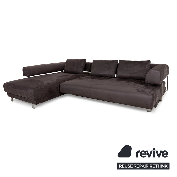 Ewald Schillig Brand Face Fabric Corner Sofa Grey Left Chaise Lounge Manual Function New Upholstery
