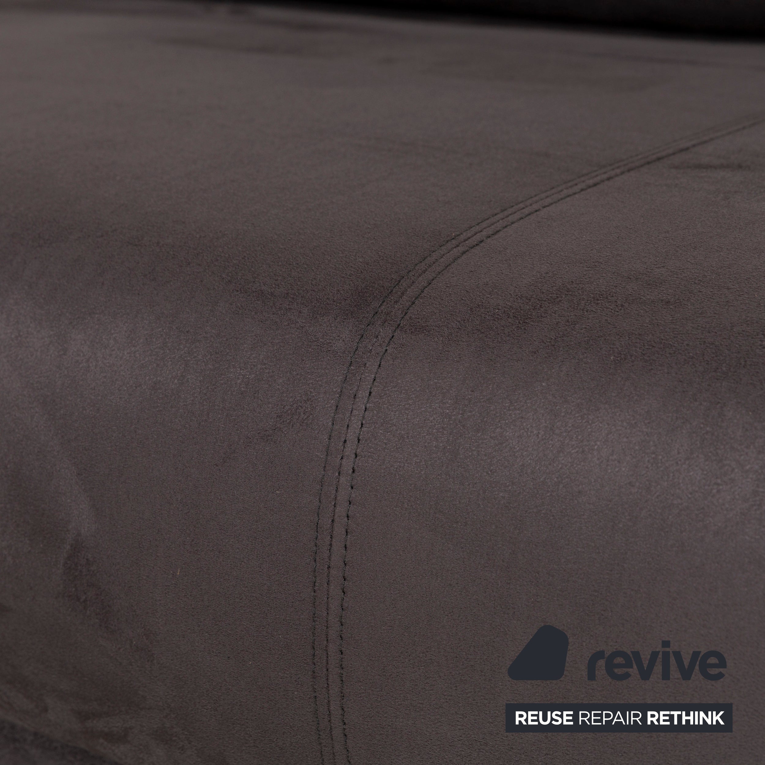 Ewald Schillig Brand Face Stoff Ecksofa Grau Recamiere links Sofa Couch manuelle Funktion Neubezug