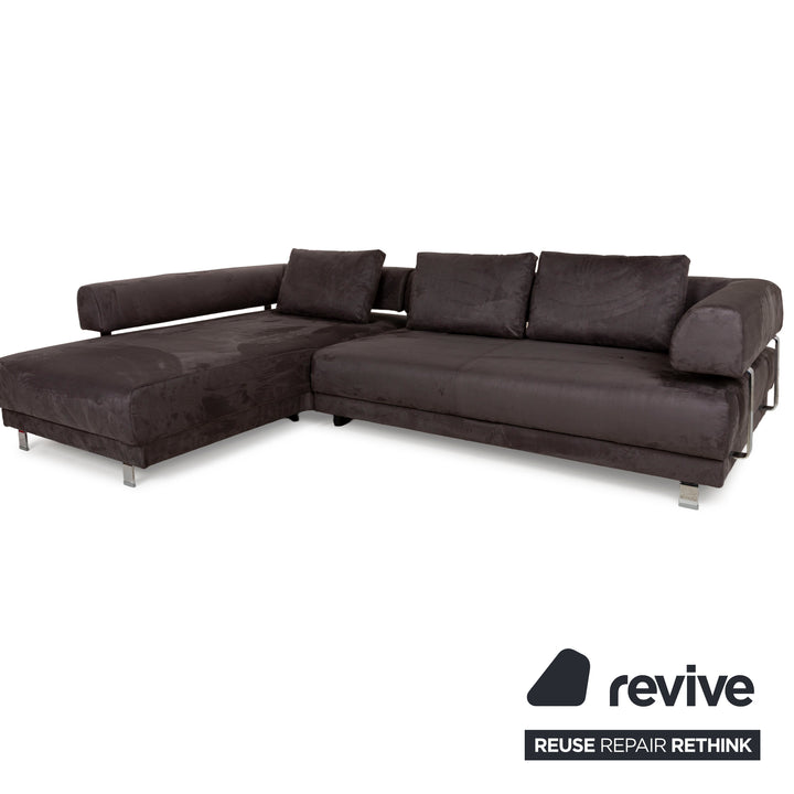 Ewald Schillig Brand Face Fabric Corner Sofa Grey Left Chaise Lounge Manual Function New Upholstery
