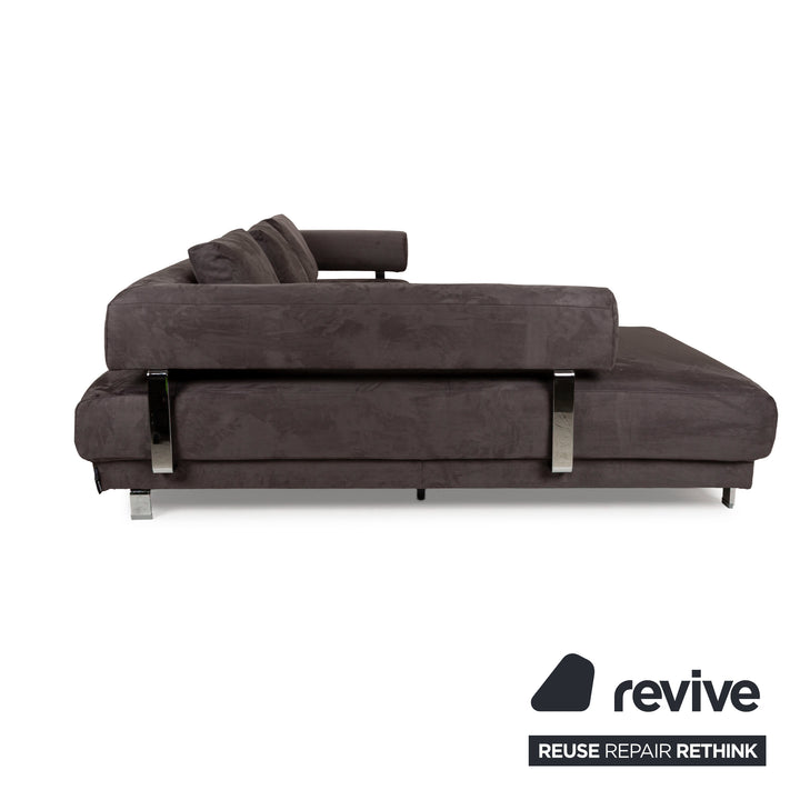 Ewald Schillig Brand Face Fabric Corner Sofa Grey Left Chaise Lounge Manual Function New Upholstery