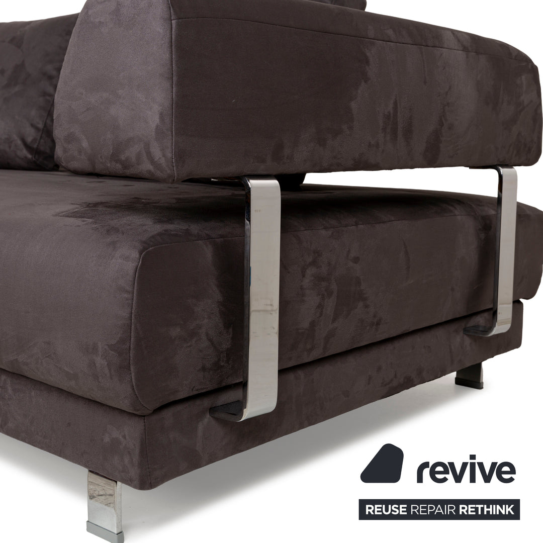 Ewald Schillig Brand Face Fabric Corner Sofa Grey Left Chaise Lounge Manual Function New Upholstery