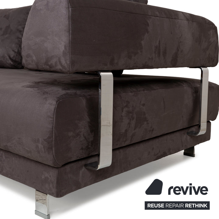 Ewald Schillig Brand Face Fabric Corner Sofa Grey Left Chaise Lounge Manual Function New Upholstery