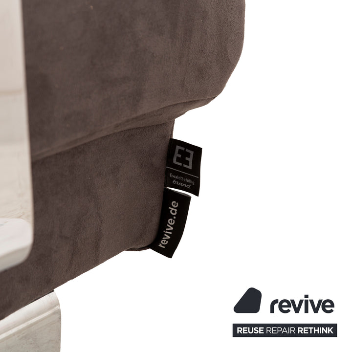 Ewald Schillig Brand Face Alcantara Stoff Ecksofa Grau Recamiere Rechts Sofa Couch manuelle Funktion Neubezug