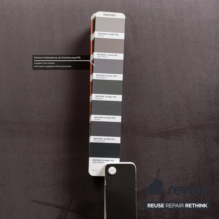 Canapé d'angle Ewald Schillig Brand Face en tissu Alcantara gris avec méridienne droite, fonction manuelle, réfection de revêtement