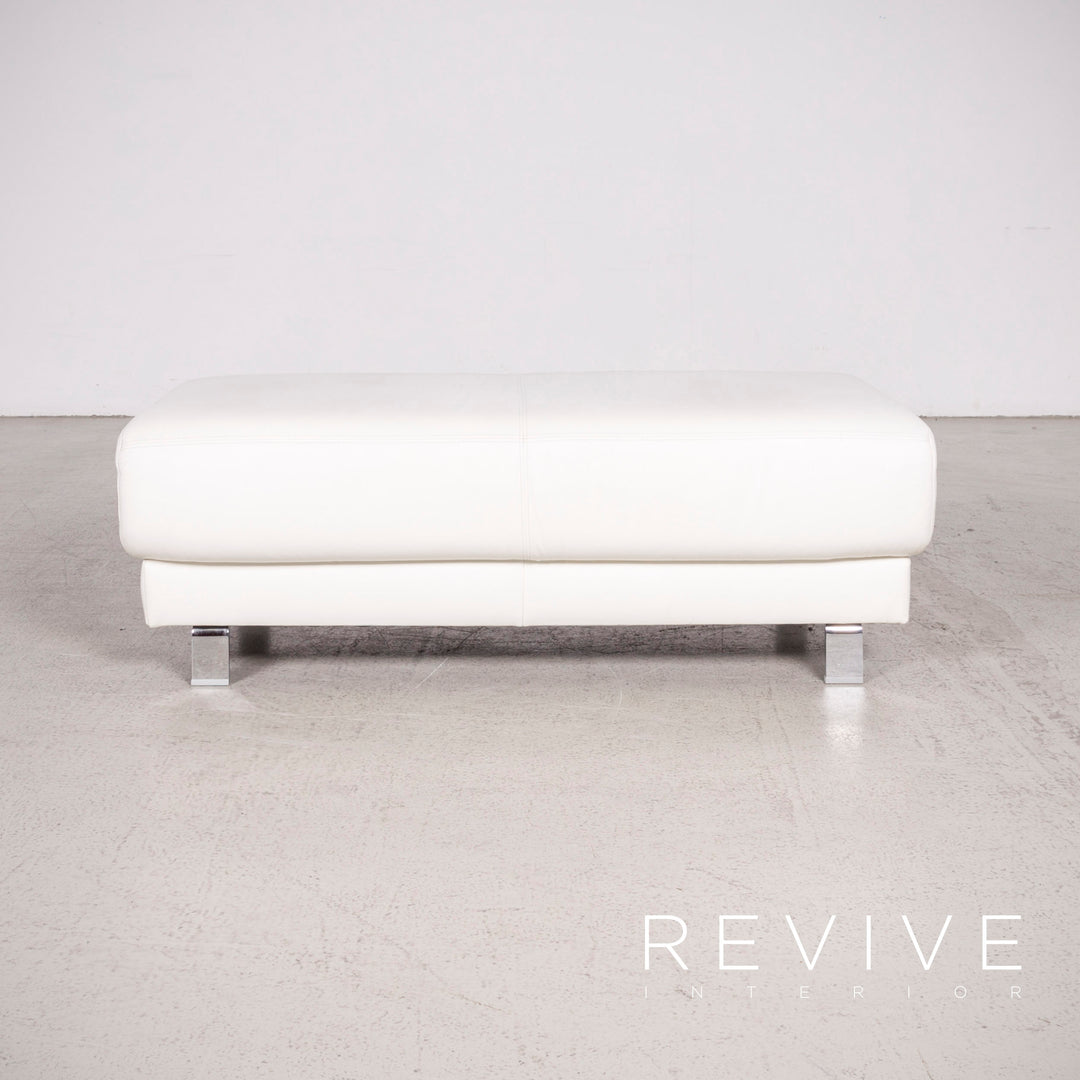 Ewald Schillig Brand Face Designer Leather Stool White Genuine Leather Function #8410