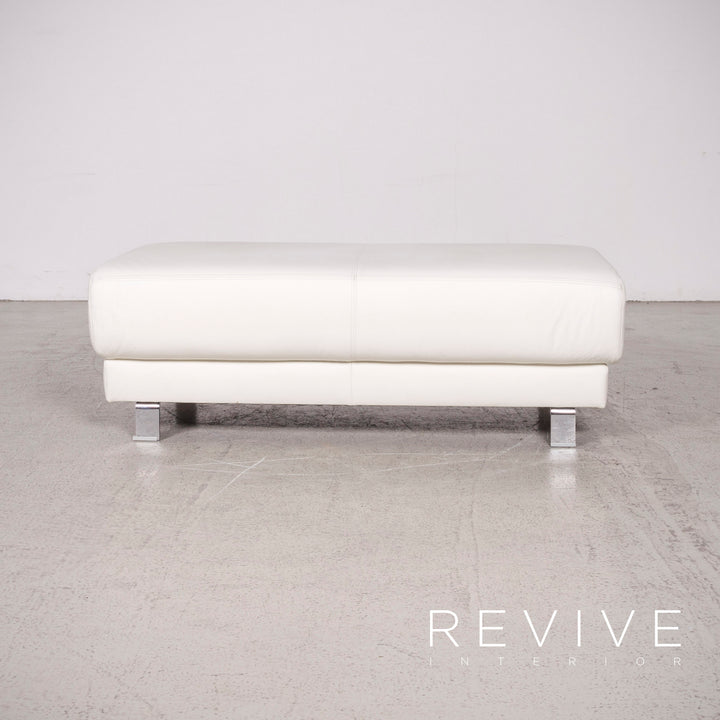 Ewald Schillig Brand Face Designer Leather Stool White Genuine Leather Function #8410