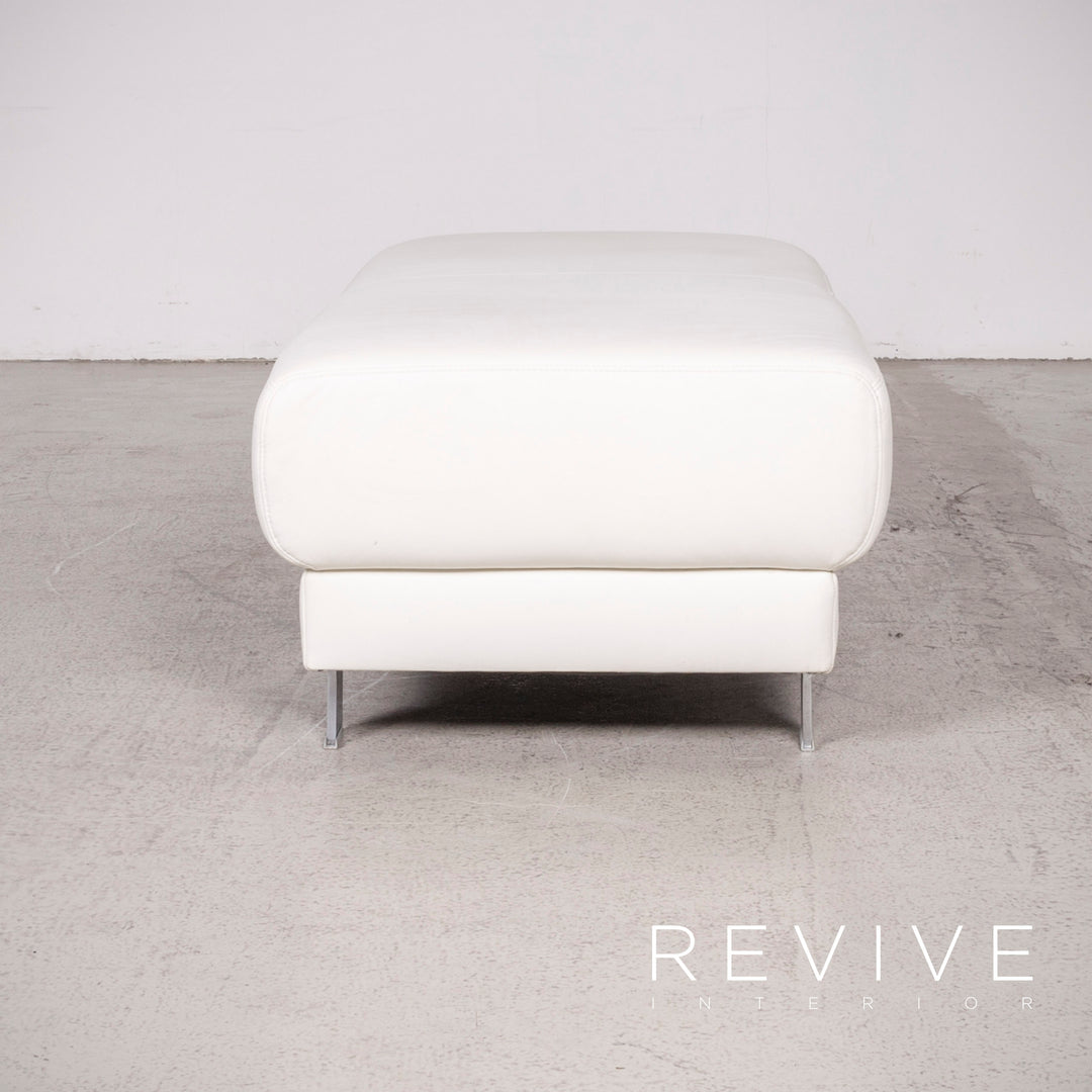 Ewald Schillig Brand Face Designer Leather Stool White Genuine Leather Function #8410