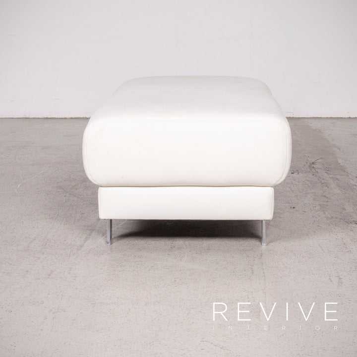 Ewald Schillig Brand Face Designer Leather Stool White Genuine Leather Function #8410