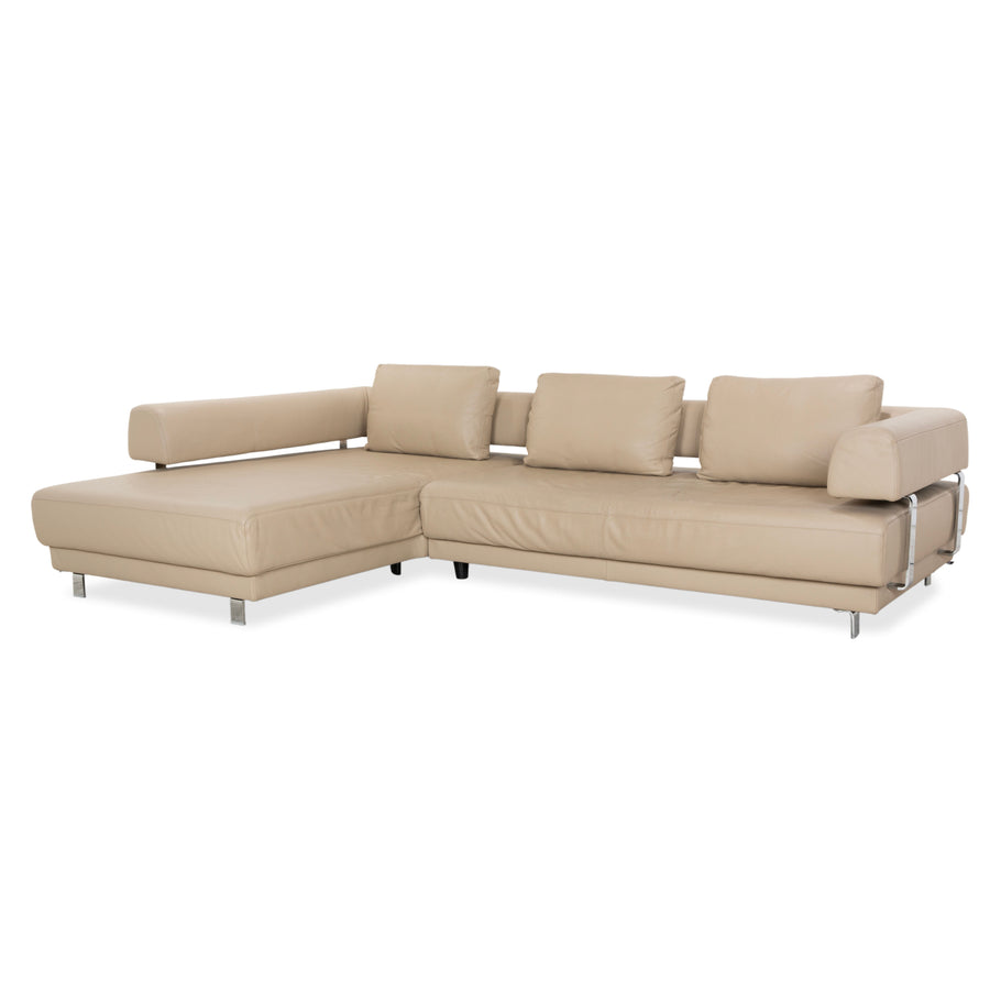 Ewald Schillig Brand Face Leder Ecksofa Beige Creme Sand Sofa Couch elektrische Funktion