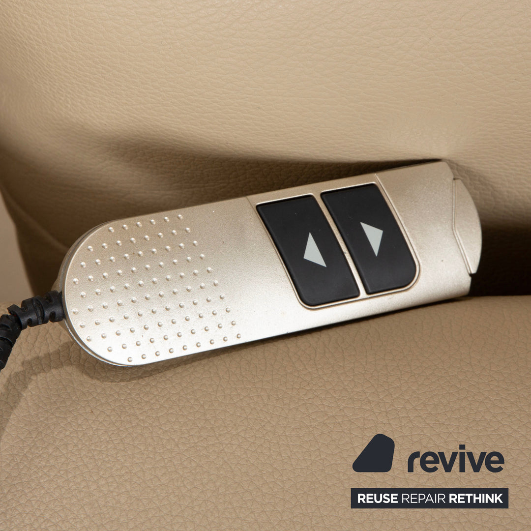 Ewald Schillig Brand Face Leder Ecksofa Beige Creme Sand Sofa Couch elektrische Funktion