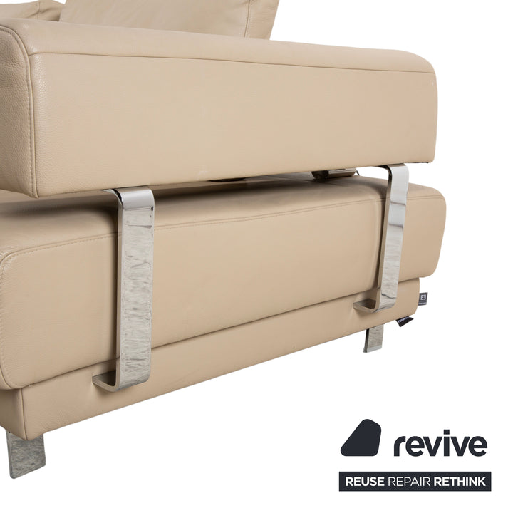 Ewald Schillig Brand Face Leder Ecksofa Beige Creme Sand Sofa Couch elektrische Funktion