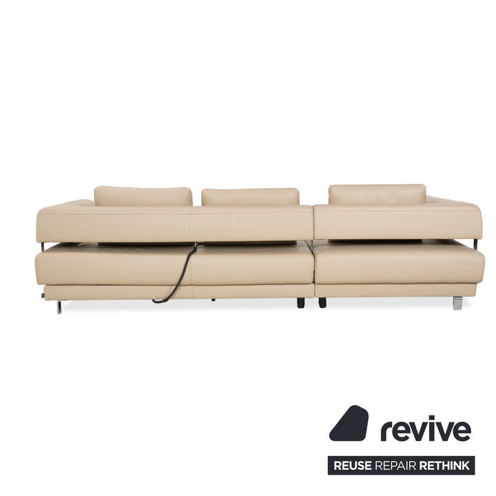 Ewald Schillig Brand Face Leder Ecksofa Beige Creme Sand Sofa Couch elektrische Funktion