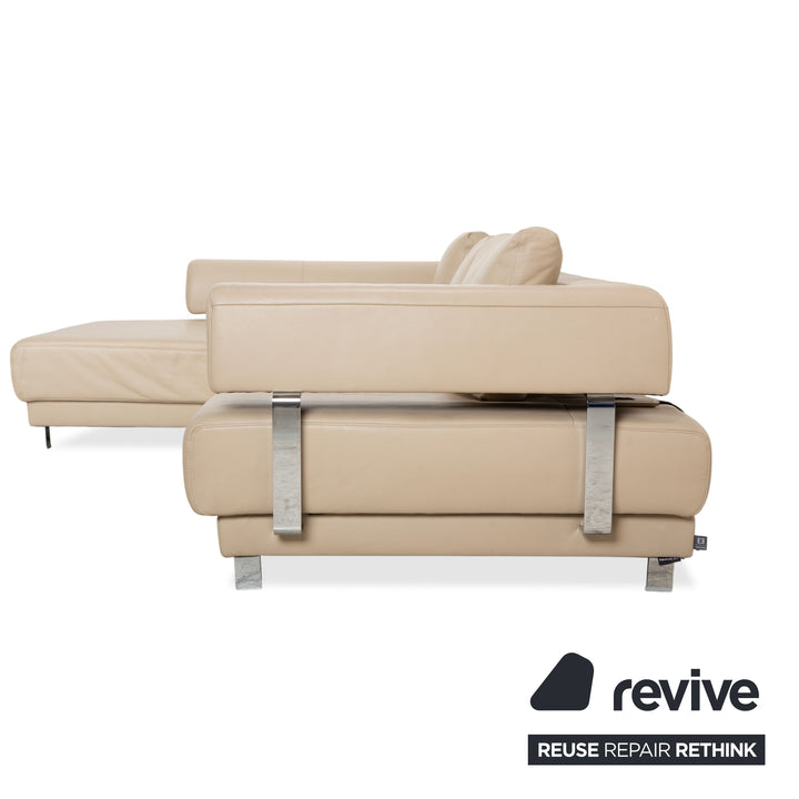 Ewald Schillig Brand Face Leder Ecksofa Beige Creme Sand Sofa Couch elektrische Funktion