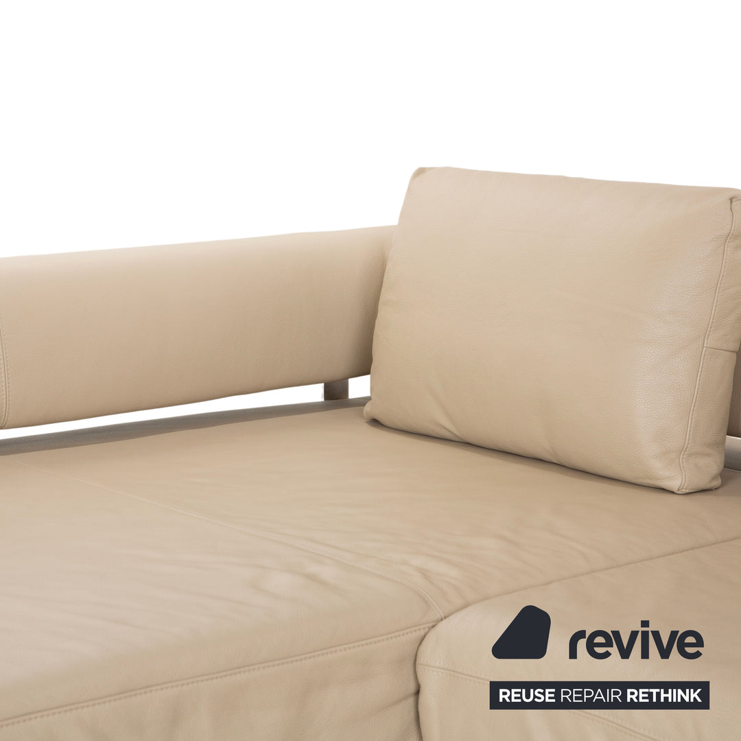 Ewald Schillig Brand Face Leder Ecksofa Beige Creme Sand Sofa Couch elektrische Funktion