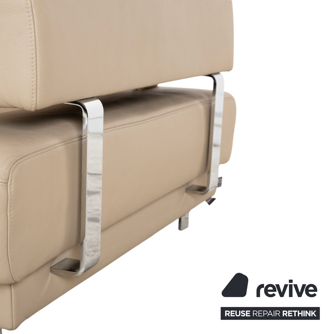 Ewald Schillig Brand Face Leder Ecksofa Beige Creme Sand Sofa Couch elektrische Funktion