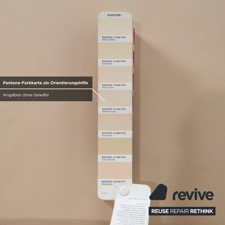 Ewald Schillig Brand Face Leder Ecksofa Beige	Récamiere Links Sofa Couch manuelle Funktion Neubezug