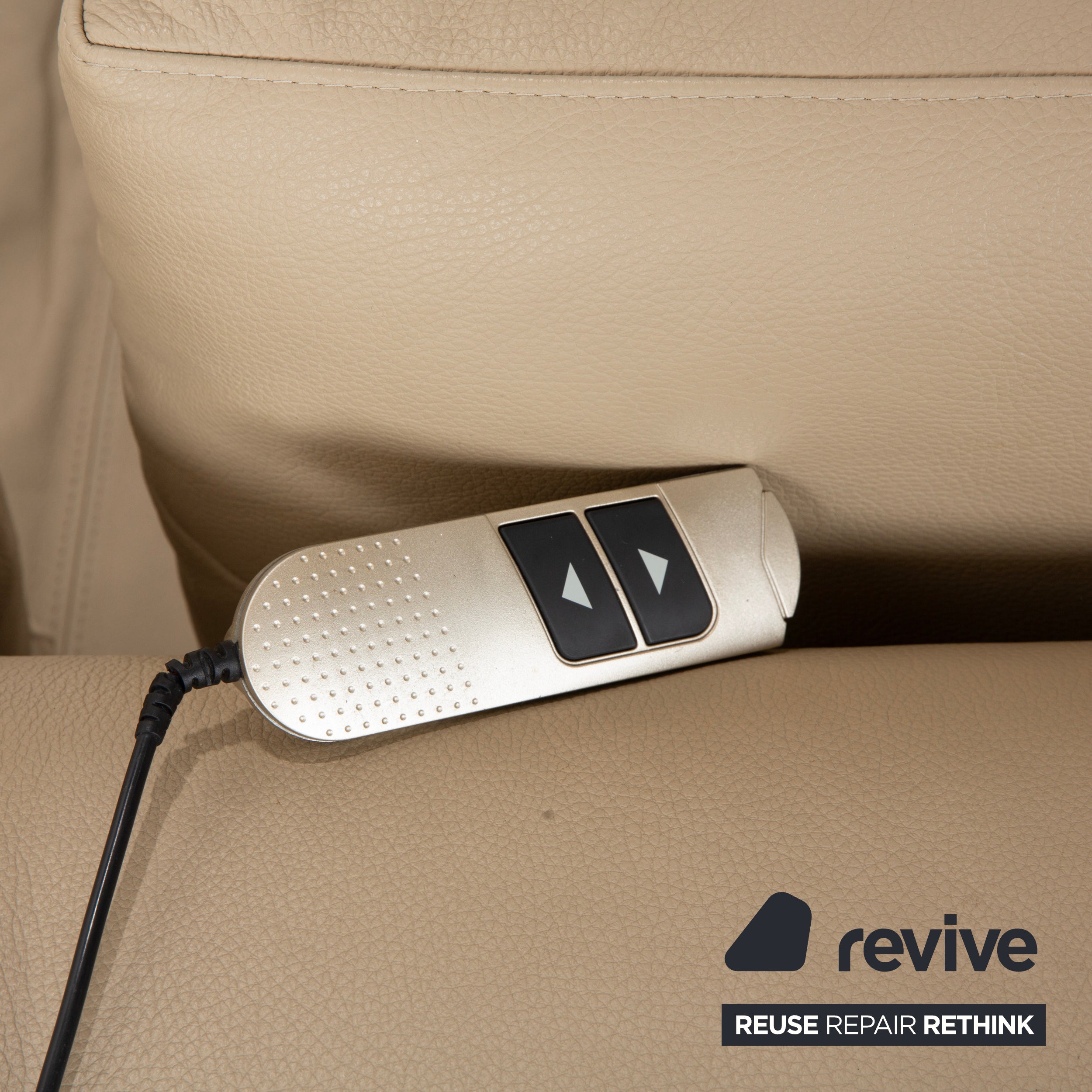 Ewald Schillig Brand Face Leder Ecksofa Beige Creme Sand Sofa Couch elektrische Funktion